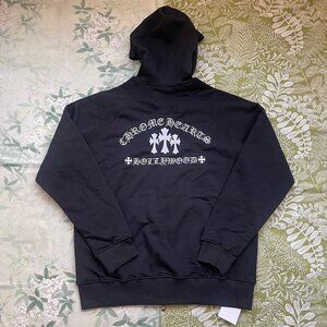 Chrome Hearts Triple Cross Logo Zip Hoodie